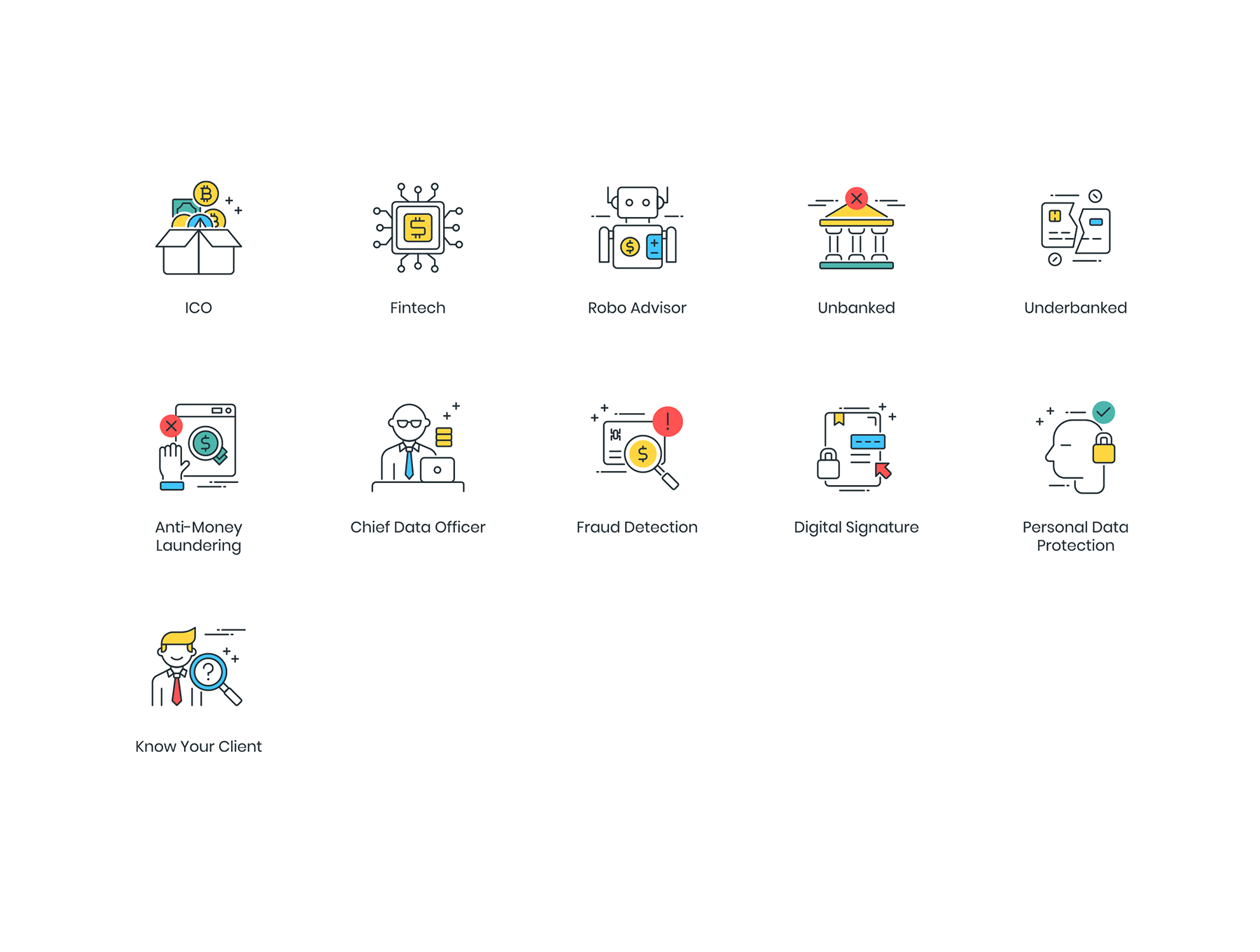 现代金融产业图标套装下载[Ai]插图(5)