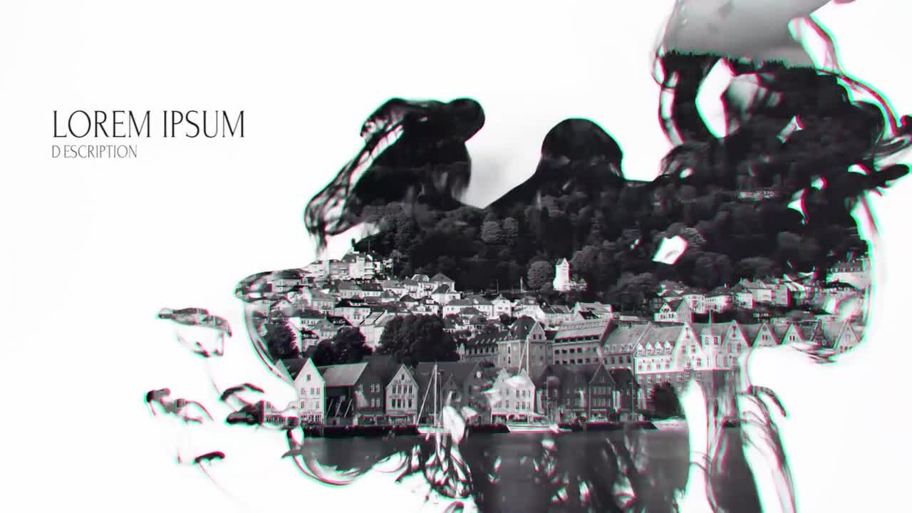 简约优雅水墨晕染效果幻灯片素材库精选PR模板