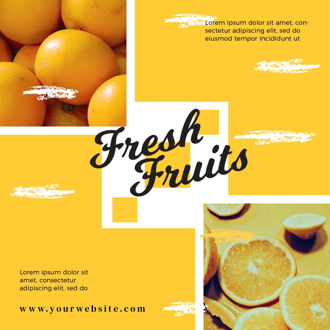 新鲜蔬果生鲜品牌社交媒体Banner图设计模板素材库精选 Fresh Fruit Media Banners插图(3)