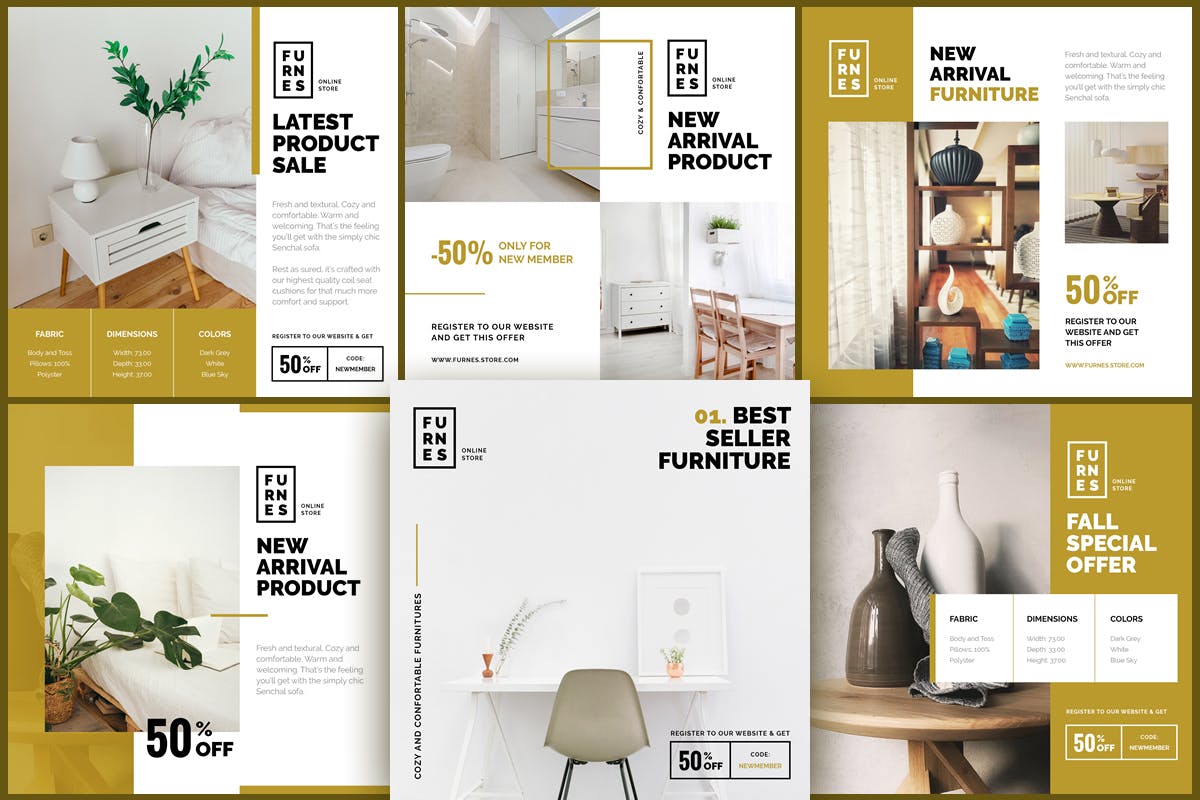 简约设计风格社交媒体新媒体设计素材包 Minimalist Social Media Post Template插图