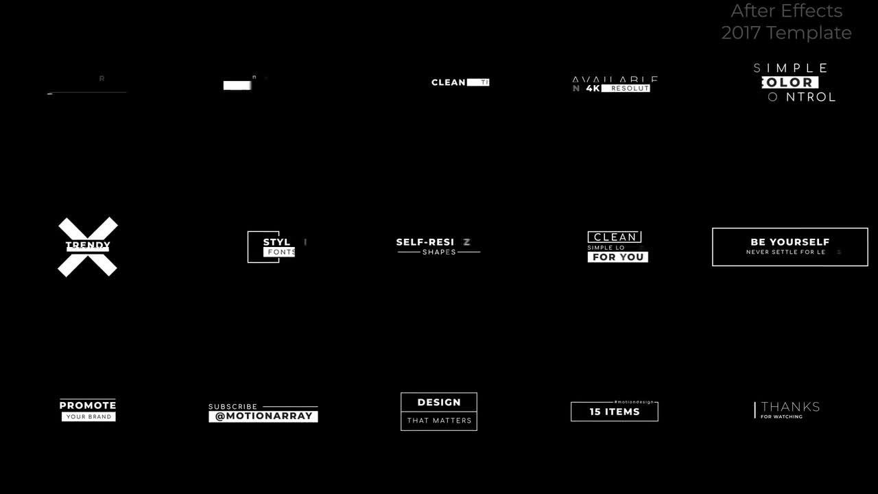 简洁的全屏文字标题排版动画素材库精选AE模板