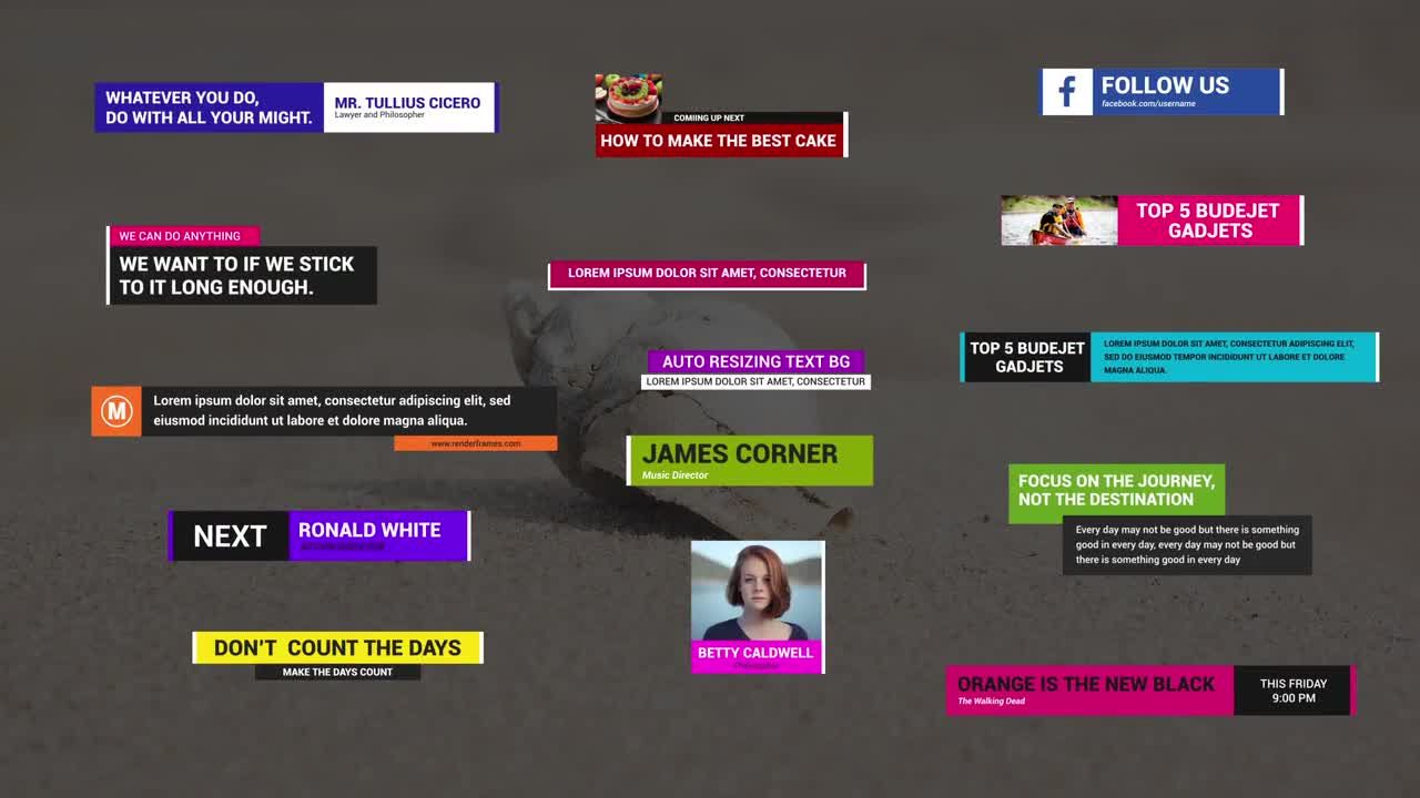 15个简单经典的社交媒体标题素材库精选AE模板