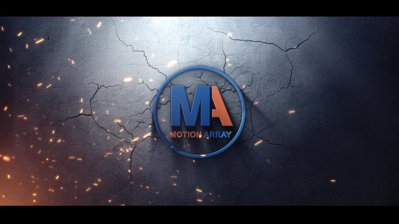 带有黑暗和蹩脚的场景烟雾燃烧的颗粒和旋转的徽标素材库精选AE模板