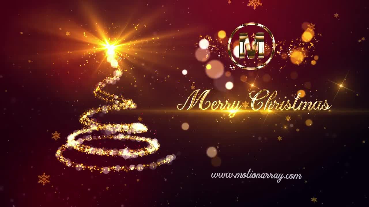 漂亮的圣诞树背景圣诞活动视频商标素材库精选AE模板