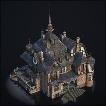 复古欧式老庄园低多边形素材之家精选3D模型