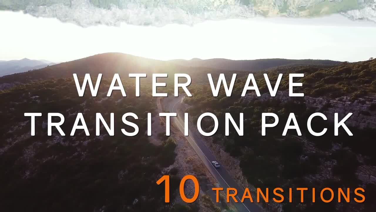 10个来自不同方向的波浪过渡素材库精选AE模板