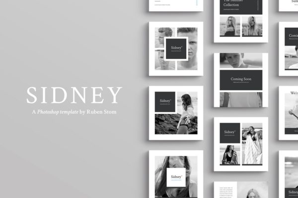 时装大片社交媒体贴图模板素材库精选 Sidney Social Media Templates