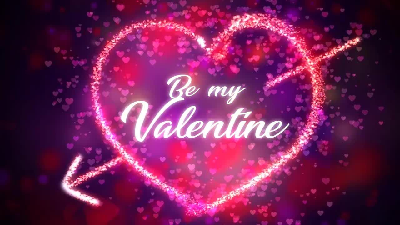 情人节心形粒子动画素材库精选AE模板