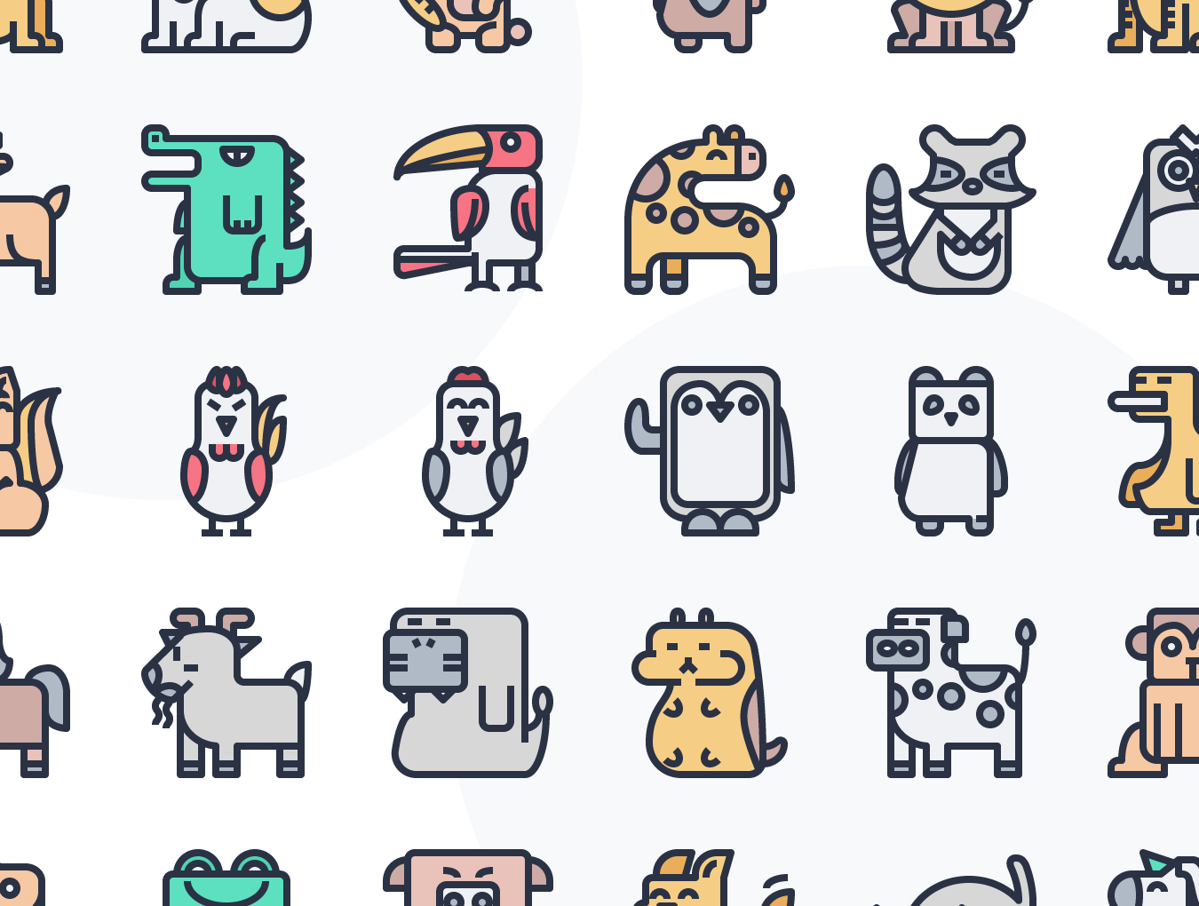 30个动物虚拟形象头像图标套装下载[Ai]插图(1)