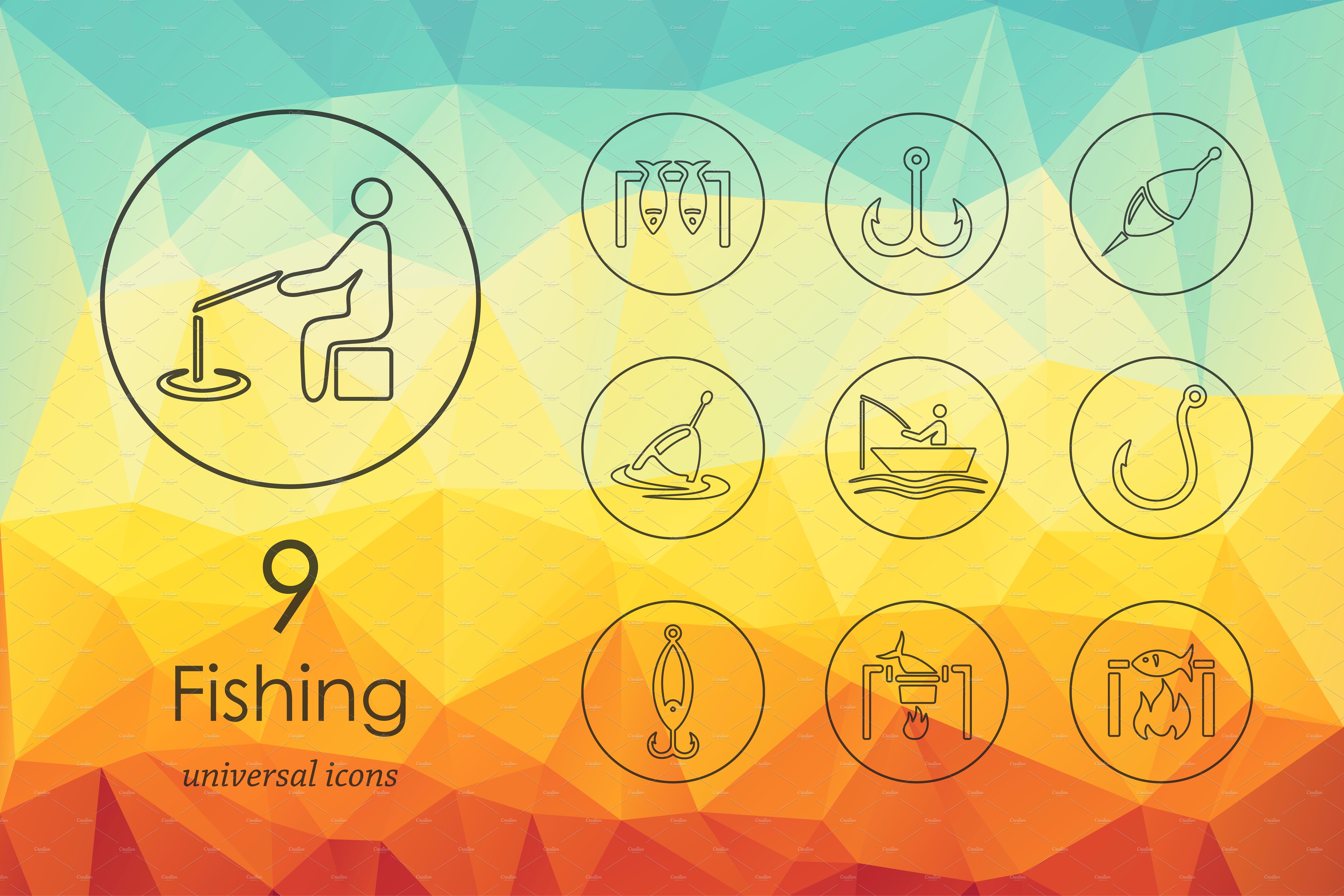 9枚与钓鱼有关的图标 9 fishing icons插图