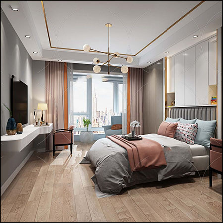 现代卧室场景素材之家精选3D模型04