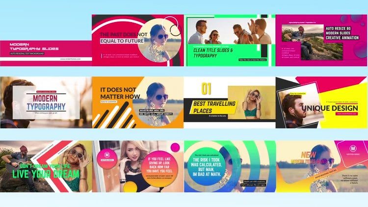 12个精美时尚的动画幻灯片素材库精选AE模板