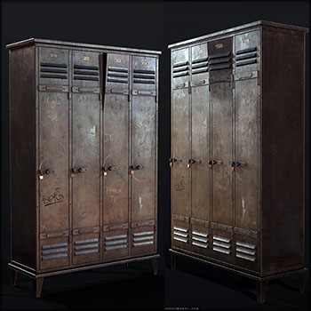 老式金属储物柜素材之家精选3D模型