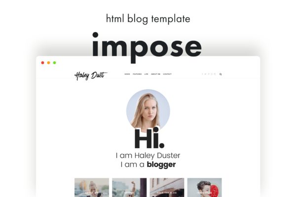 个人创意博客HTML模板素材库精选素材 Impose – Blog Template