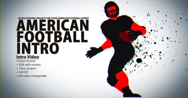 美式足球体育运动简介视频素材库精选AE模板 American Football Intro