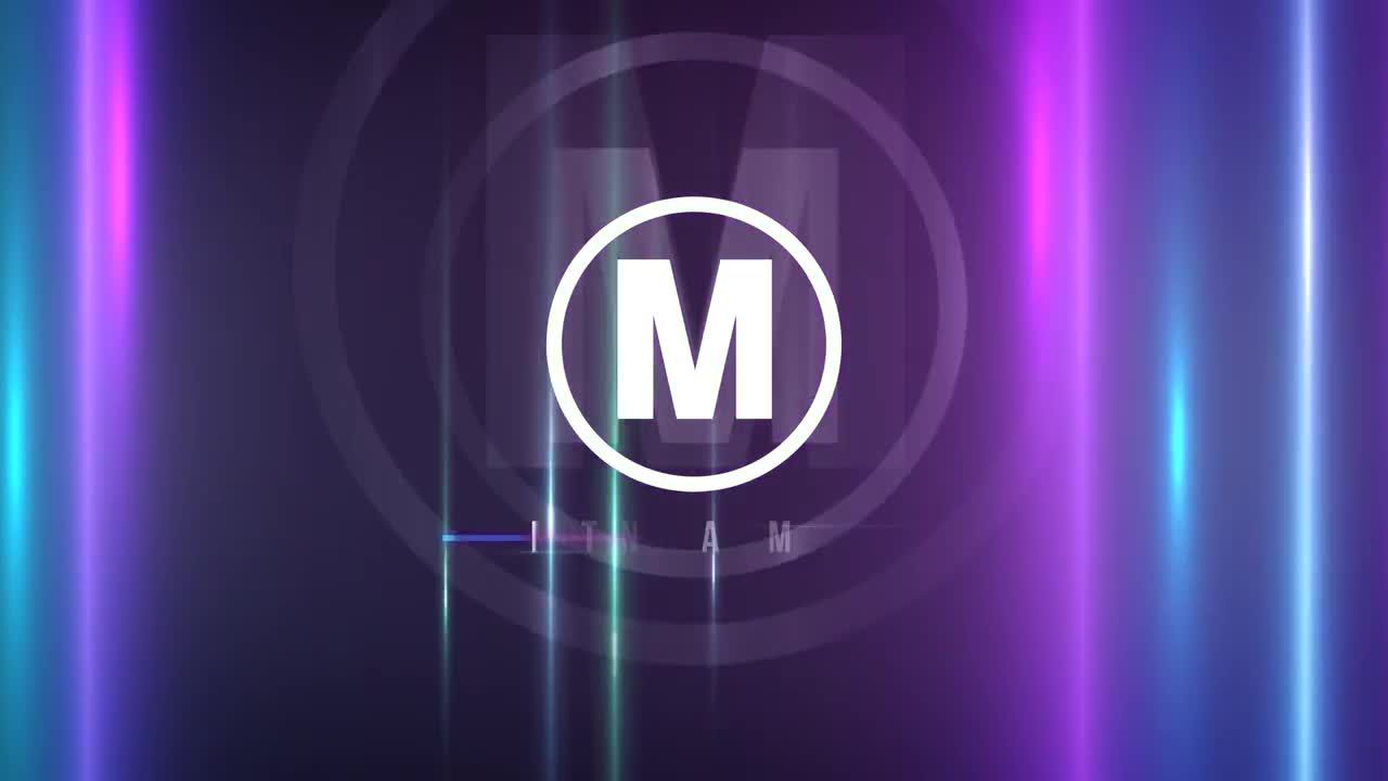 酷炫的发光效果AE徽标显示