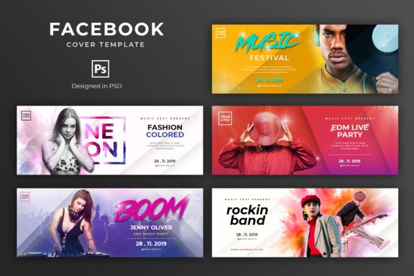 娱乐资讯Facebook主页封面设计模板素材库精选 Entertainment Facebook Cover Template