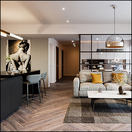 客厅和餐厅场景素材之家精选3D模型By LenKeng