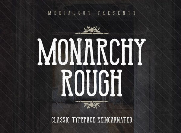 复古英文字体 Monarchy Rough – Condensed Slab Serif