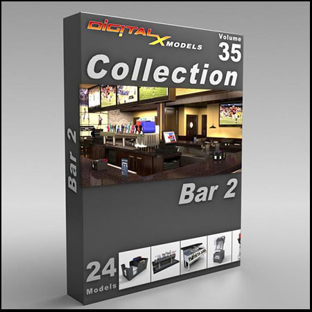 酒吧吧台椅子酒杯素材之家精选3D模型