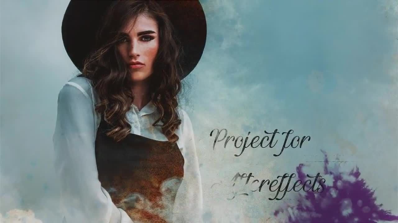 水彩揭示照片素材库精选AE模板