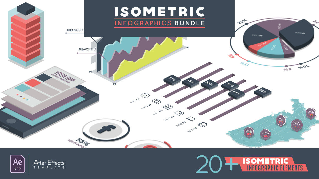 等距信息图表宣传介绍素材库精选AE模板