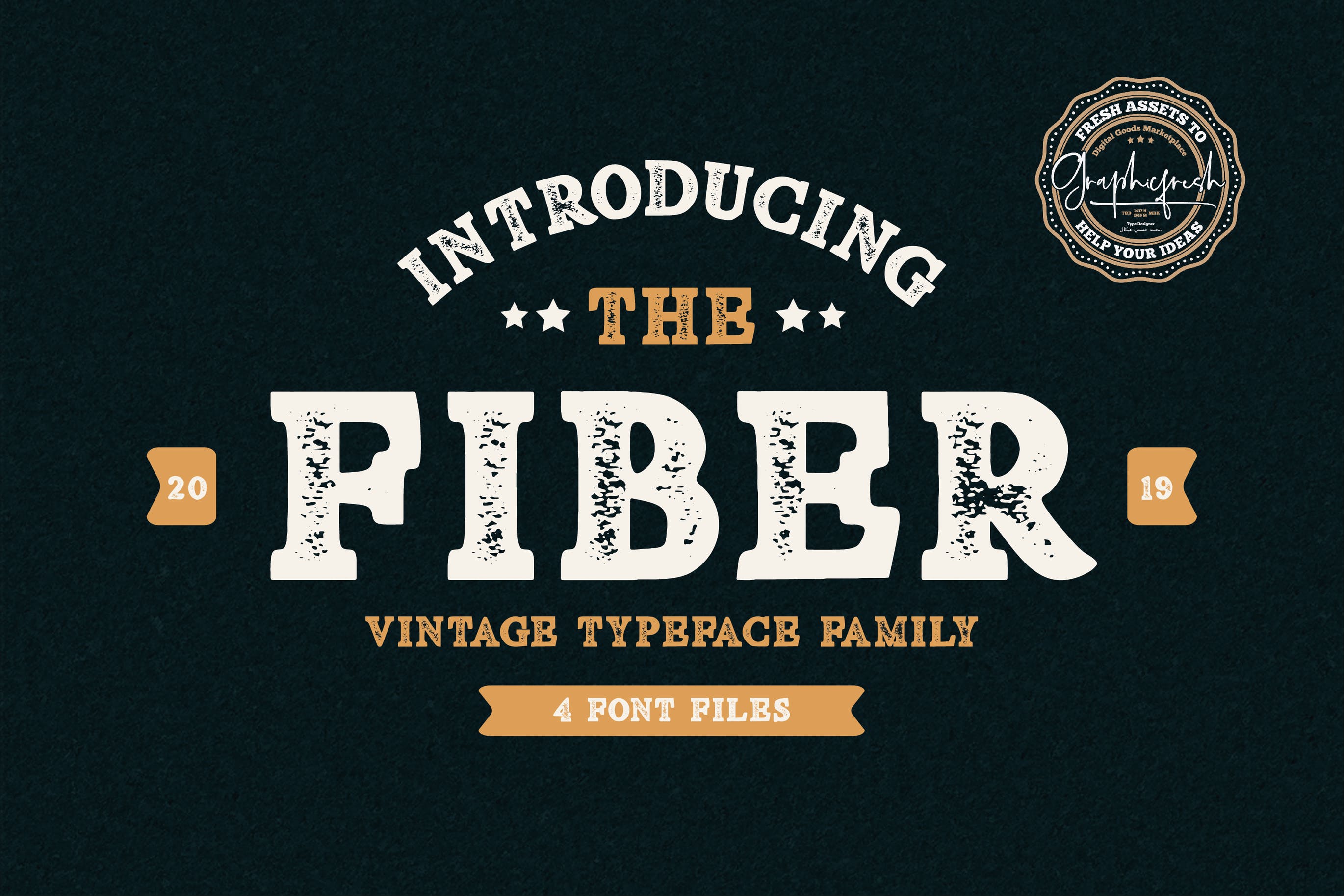 复古装饰风格英文无衬线设计字体下载 Fiber – Vintage Serif Font插图