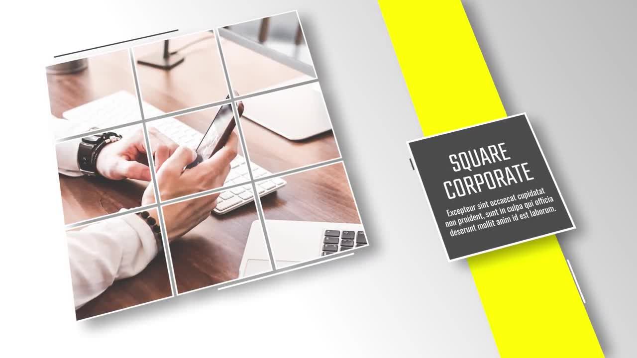 正方形和直线动画演示素材库精选AE模板