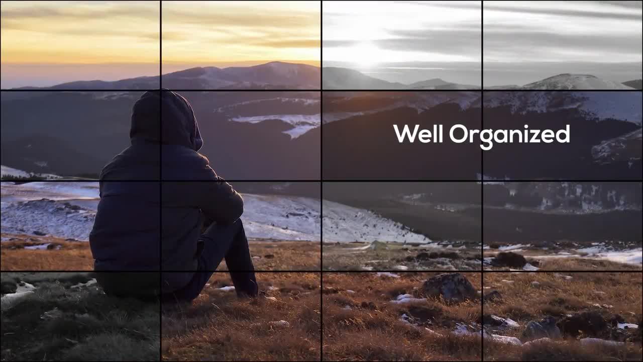 优雅网格照片幻灯片素材库精选PR模板