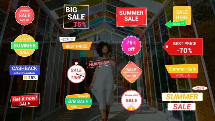 10个多彩创意的销售标题素材库精选AE模板