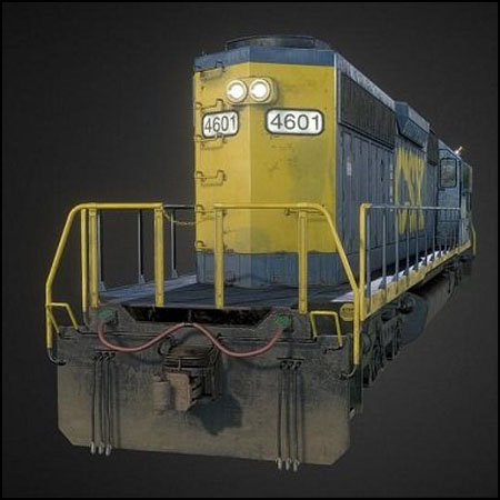 电动柴油机SD40-2火车头素材之家精选3D模型