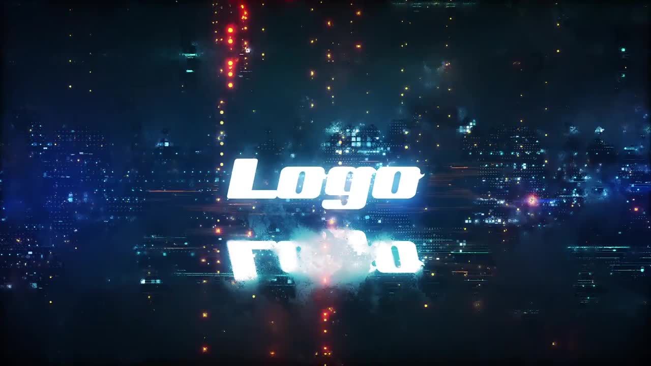 未来派设计数字科幻徽标展示素材库精选AE模板