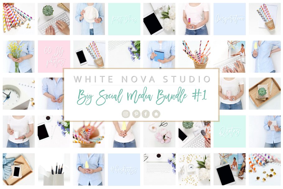 社交媒体贴图模板素材库精选大合集 Big Social Media Bundle插图(1)
