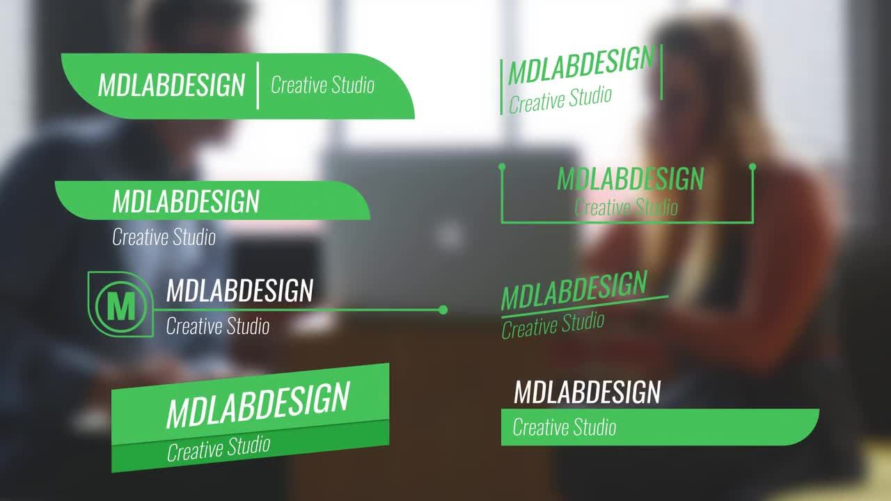 8个独特现代干净的企业低三分之二标题动画素材库精选AE模板