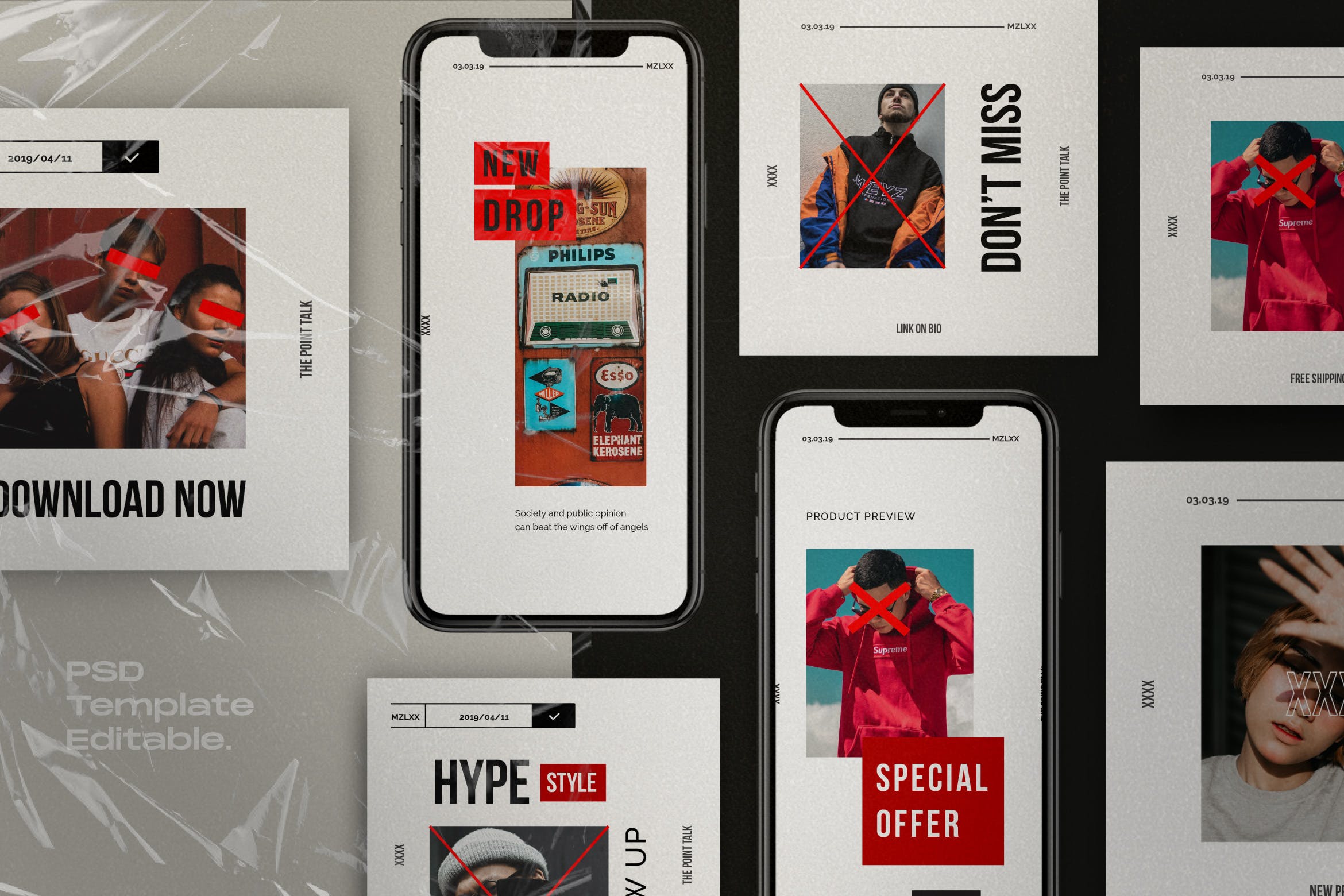 时尚潮流主题Instagram贴图&品牌故事设计素材包v1 Mazilixx Pack 1 – Instagram Social Media + Stories插图