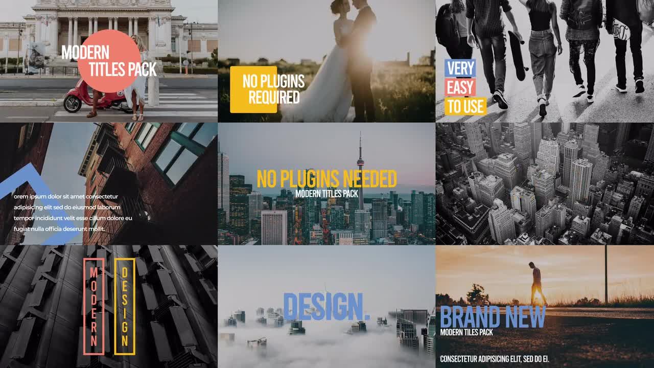 9个专业设计全屏标题动画素材库精选AE模板