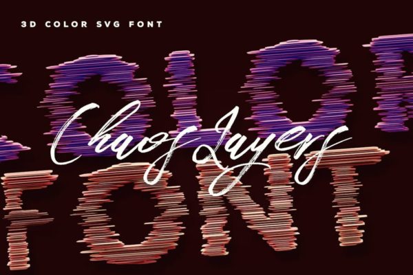 混沌分层彩色装饰字体 Chaos Layers Color Font