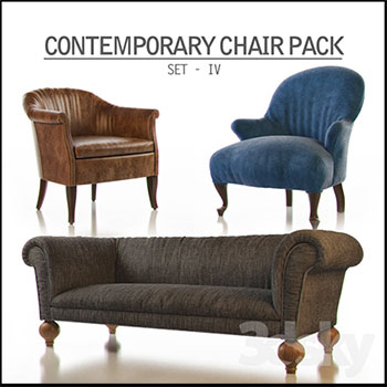 现代风格沙发椅和双人沙发素材之家精选3D模型