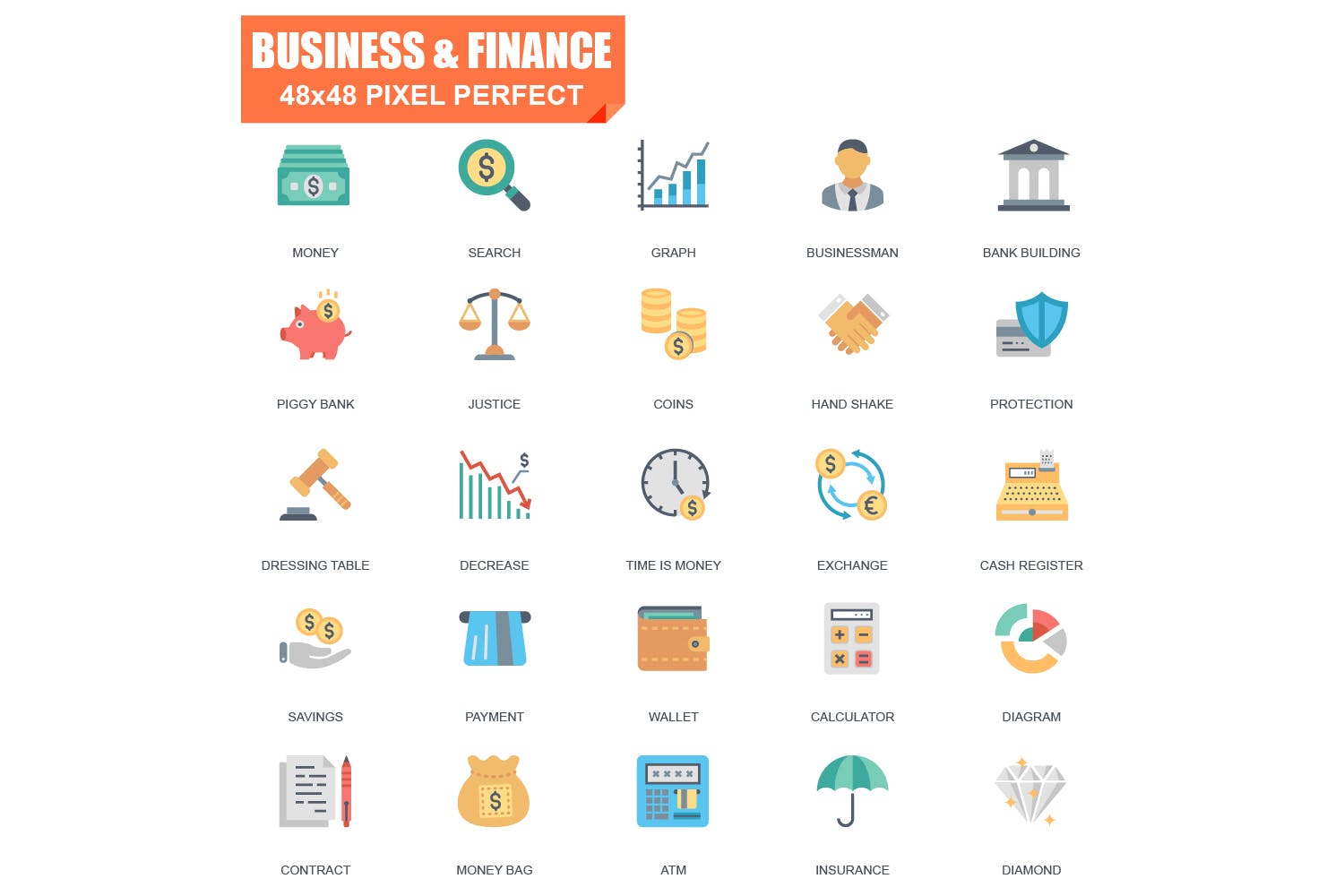 150枚多行业主题扁平设计风格矢量图标 Flat Icons Set插图(2)