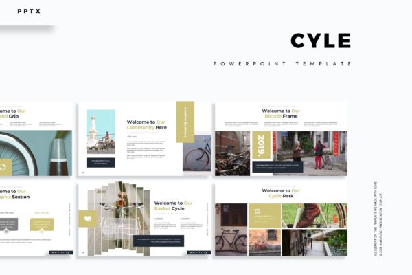 自行车品牌介绍PPT幻灯片模板 Cycle – Powerpoint Template