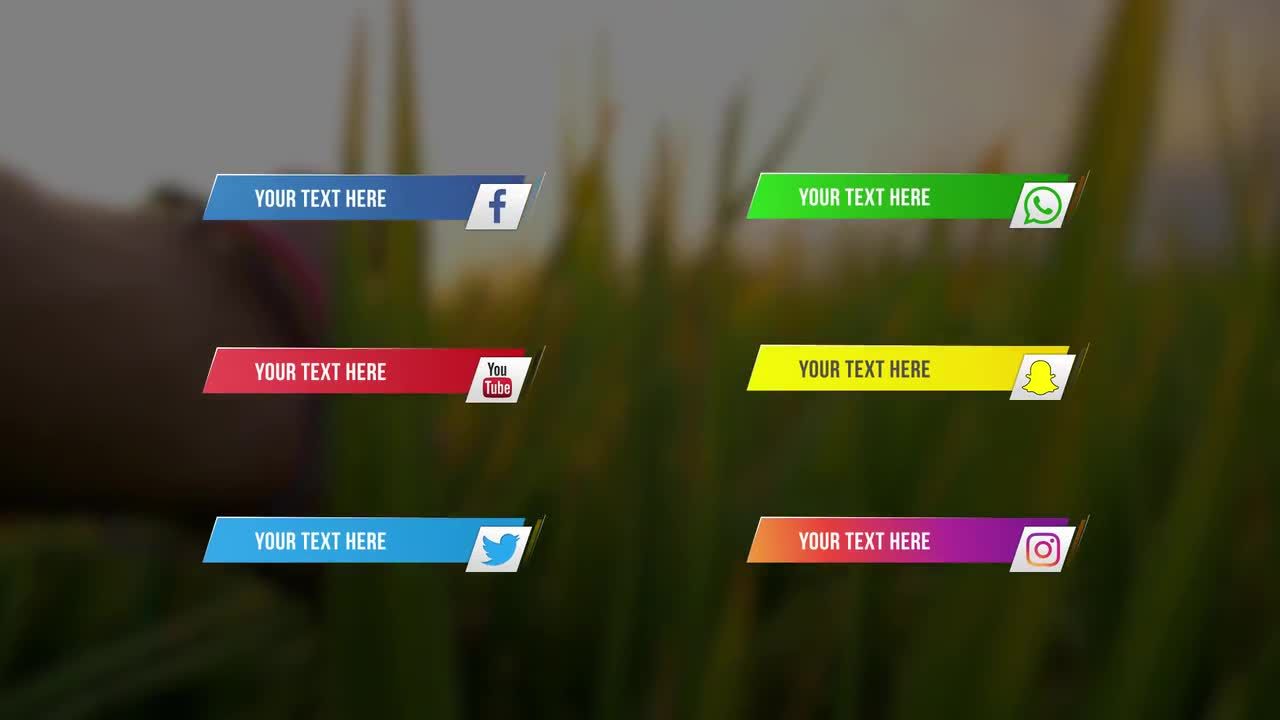 社交媒体下三分之一动画文本展示素材库精选AE模板