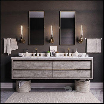 Bezier双浮动梳妆台素材之家精选3D模型