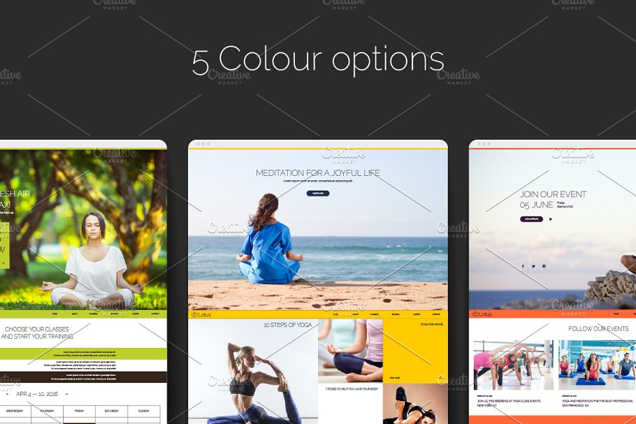 瑜伽主题PSD网站模板素材库精选 Lotus – Yoga PSD Template插图(5)
