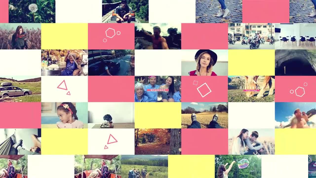 彩色的沙滩运动幻灯片素材库精选AE模板