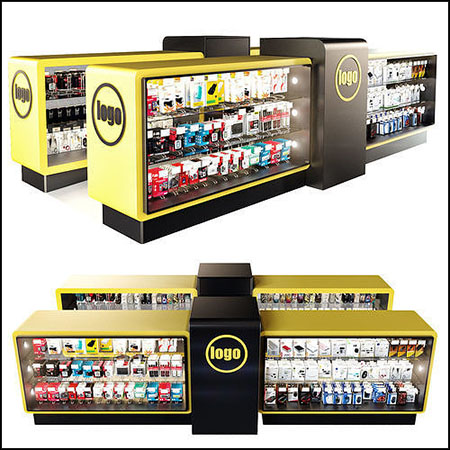 手机商场手机展示柜素材之家精选3D模型