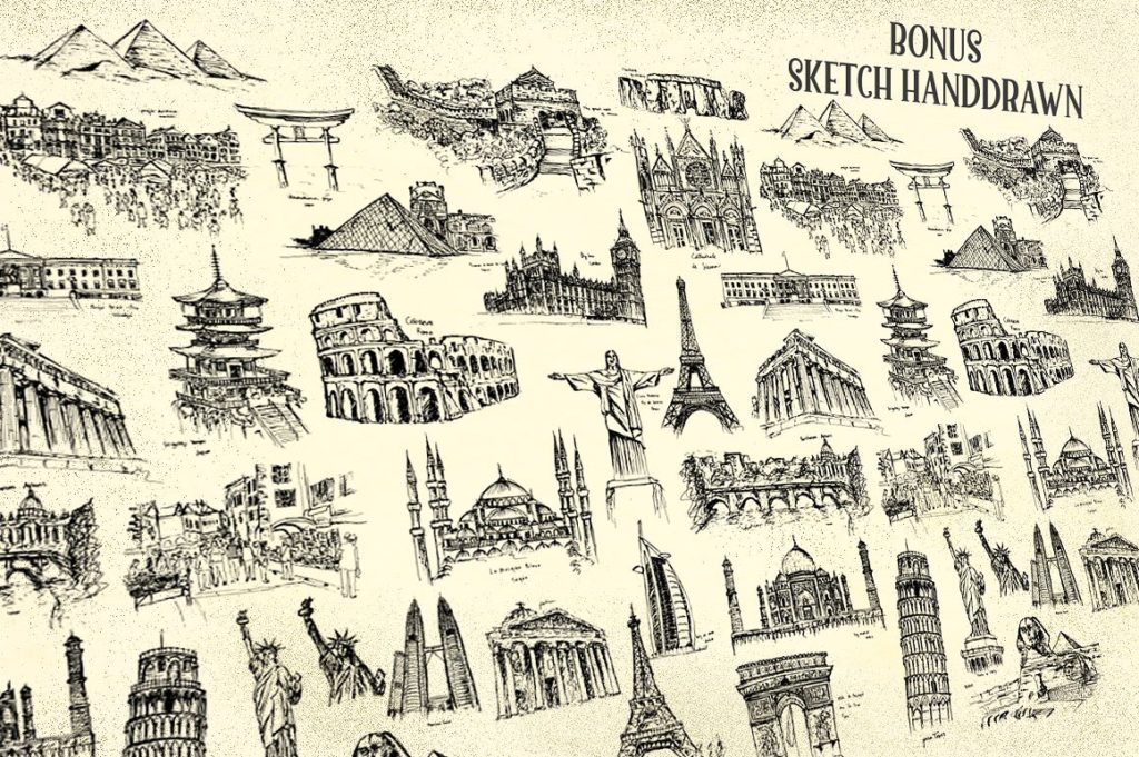 一款旅行主题英文衬线字体打包下载[ai,eps,otf]插图(2)