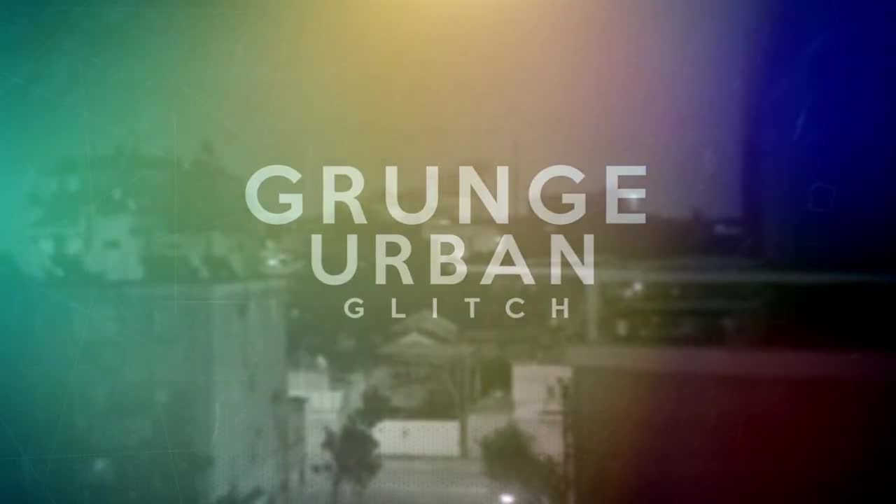 悬疑电影炫酷的故障和扭曲的文本动画素材库精选AE模板