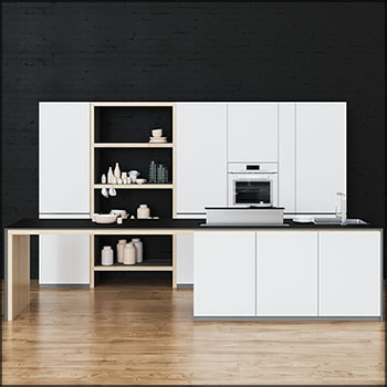 橱柜水槽水龙头油烟机烤箱厨房组合素材之家精选3D模型