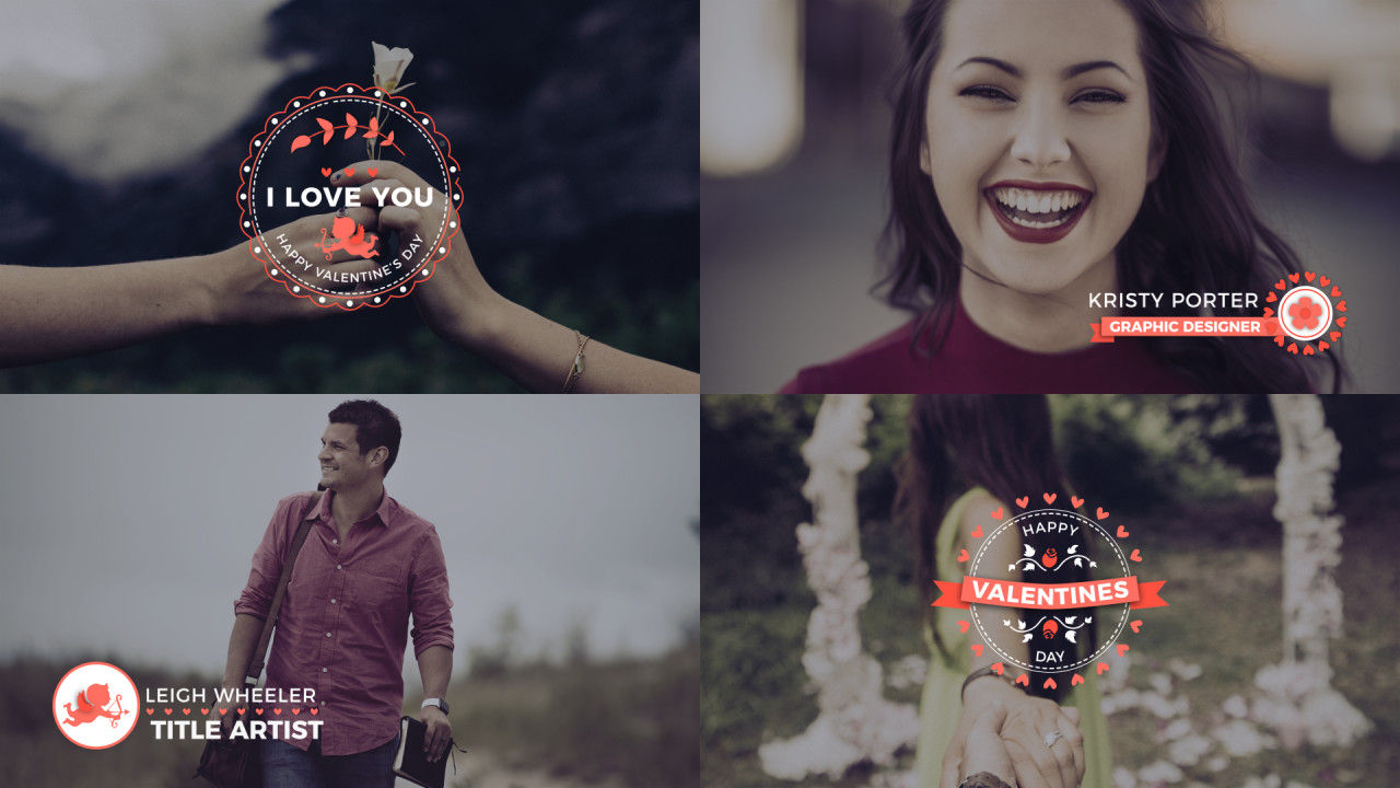 5个情人节标题和下三分之一素材库精选AE模板