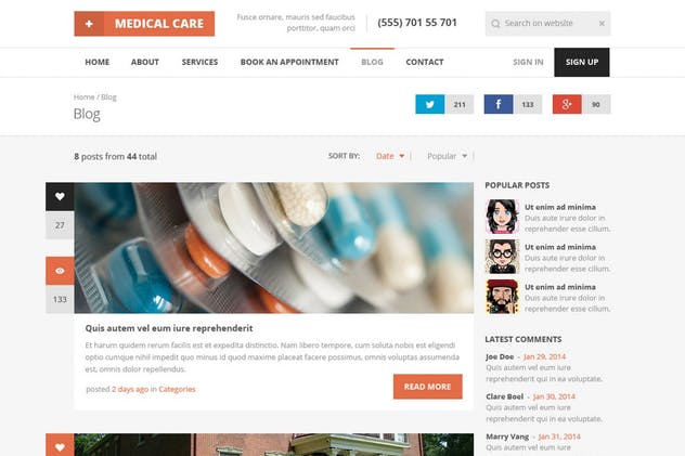 医疗保健医学主题网站设计PSD模板素材库精选 Medical Care – Medical PSD Template插图(13)